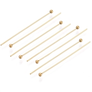 Perlestave m/ kugle. 18k PVD forgyldt stål. Grade A+. 35 mm. 10 stk.